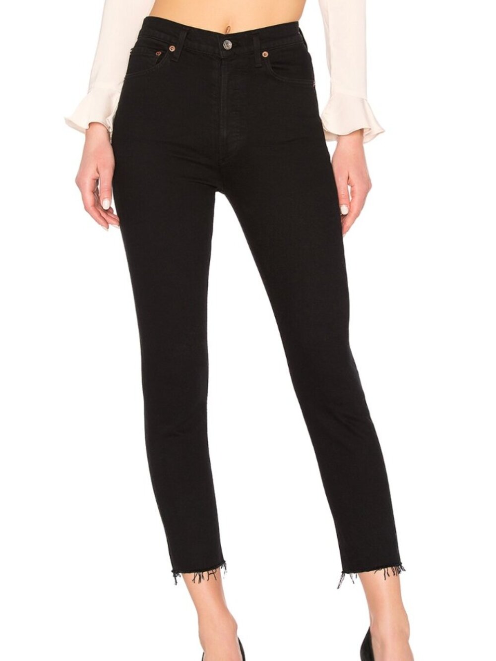 AGOLDE EUC | Nico High Rise Slim Fit Jean in Raven